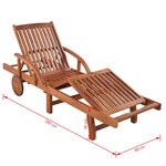 vidaXL Chaise longue bois d'acacia solide