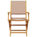 vidaXL Chaises de jardin pliantes lot de 4 taupe tissu et bois massif