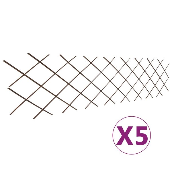 vidaXL Clôture en treillis de saule 5 Pièces 180x60 cm
