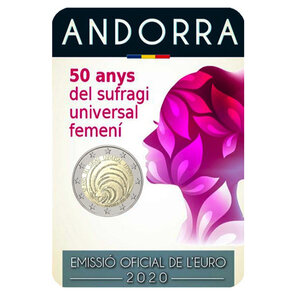 2 euros commémorative Andorre 2020 BU - Suffrage universel féminin.