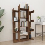 vidaXL Bibliothèque Chêne marron 86x25 5x140 cm Bois d'ingénierie