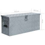 vidaXL Boîte en aluminium 76 5 x 26 5 x 33 cm Argenté