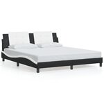 vidaXL Cadre de lit avec lumières LED noir blanc 180x200 cm similicuir