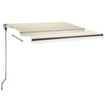 vidaXL Auvent automatique avec capteur de vent et LED 350x250 cm Crème