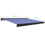 vidaXL Store à cassette motorisé 350x250 cm Bleu et blanc