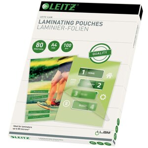 Leitz Pochette de plastification 80 Microns A4 100 Pièces