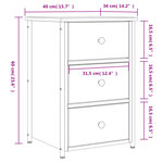 vidaXL Tables de chevet 2 Pièces noir 40x36x60 cm bois d’ingénierie