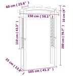 vidaXL Voûte en treillis 150x60x210 cm Bois