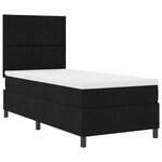 vidaXL Lit à ressorts en boîte avec matelas & LED noir 90x200 cm en tissu