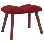 vidaXL Chaise de relaxation avec repose-pied Rouge bordeaux Velours