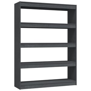 vidaXL Bibliothèque/Séparateur de pièce Gris 100x30x135 5cm Pin massif