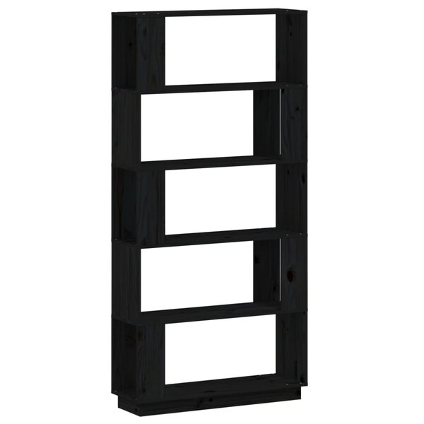 vidaXL Bibliothèque/Séparateur de pièce Noir 80x25x163 5 cm Pin massif