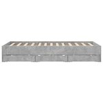 vidaXL Cadre de lit avec tiroirs sans matelas gris béton 140x190 cm