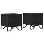 vidaXL Tables de chevet 2 Pièces noir 40x41x40 cm bois d'ingénierie