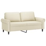 vidaXL Canapé 2 places avec oreillers crème 140 cm similicuir
