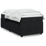 vidaXL Sommier à lattes de lit avec matelas Noir 100x200 cm Velours