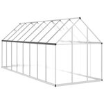 vidaXL Serre avec cadre de base argenté 445x169x195 cm aluminium