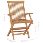 vidaXL Chaises de jardin avec coussins vert lot de 2 Bois teck massif