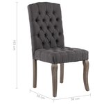 vidaXL Chaises à manger lot de 2 gris tissu à l'aspect de lin