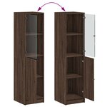 vidaXL Buffet avec porte en verre chêne marron 35x37x142 cm