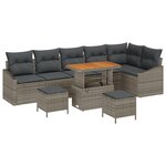 vidaXL Ensemble de canapés de jardin 9 pièces avec coussins gris