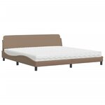 vidaXL Lit avec matelas cappuccino 200x200 cm similicuir