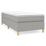 vidaXL Sommier à lattes de lit et matelas Gris clair 90x190 cm Tissu