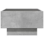 vidaXL Table basse avec LED gris béton 50x50x30 cm bois d'ingénierie
