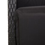 vidaXL Ensemble de bistro 3 Pièces avec coussins noir résine tressée