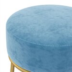 vidaXL Tabouret rond Bleu clair Velours