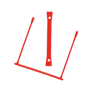 Relieur fasteneur q-connect d-clips plastique intérieur métallique pliable en tout sens coloris rouge boîte 100 unités