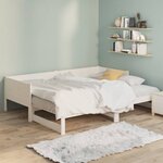 vidaXL Lit coulissant Blanc Bois de pin solide 2x(80x200) cm