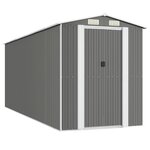vidaXL Abri de jardin Gris clair 192x523x223 cm Acier galvanisé