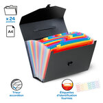 Valisette trieur accordéon 24 compartiments - Format A4 - Rainbow Class