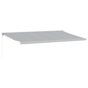vidaXL Auvent rétractable anthracite et blanc 5x3 m tissu et aluminium