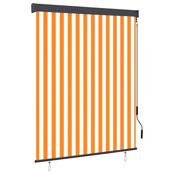 vidaXL Store roulant d'extérieur 140x250 cm Blanc et orange