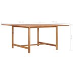 vidaXL Table de jardin 150x150x76 cm Bois de teck solide