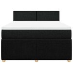 vidaXL Sommier à lattes de lit avec matelas Noir 160x200 cm Tissu