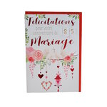 Carte De Voeux - Anniversaire De Mariage - Fleurs Oiseaux Rose Vert