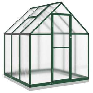 vidaXL Serre avec cadre de base vert 169x169x202 cm aluminium
