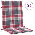 vidaXL Coussins de chaise de jardin à dossier bas lot de 2