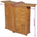 vidaXL Table pliable de bar 155x53x105 cm Bois de teck solide