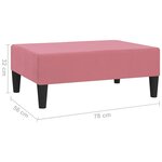vidaXL Repose-pied Rose 78x56x32 cm Velours