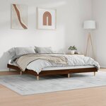 vidaXL Cadre de lit chêne marron 120x200 cm bois d'ingénierie