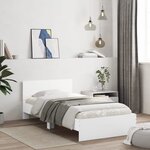 vidaXL Cadre de lit sans matelas avec tête de lit blanc 100x200 cm