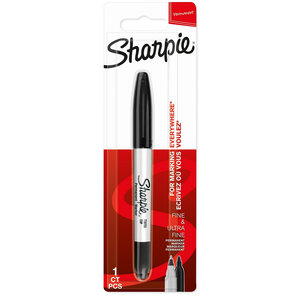 SHARPIE - 1 marqueur permanent - Noir - Pointe Fine & Ultra fine - sous blister
