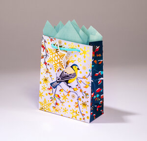 Sac cadeau klein pml 14 x h 18 mésange en hiver