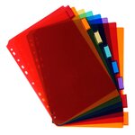 Intercalaires Pp Transparent Couleurs Avec Porte Étiquette A4 8 Positions - Couleurs Assorties - X 10 - Exacompta