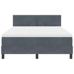 Lit box spring vidaXL avec matelas et LED Gris foncé 140x200 cm Velours