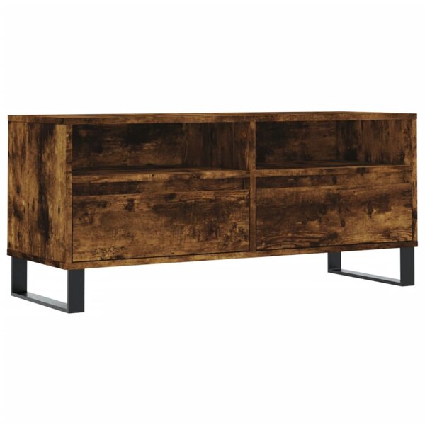 vidaXL Meuble TV chêne fumé 100x34 5x44 5 cm bois d'ingénierie